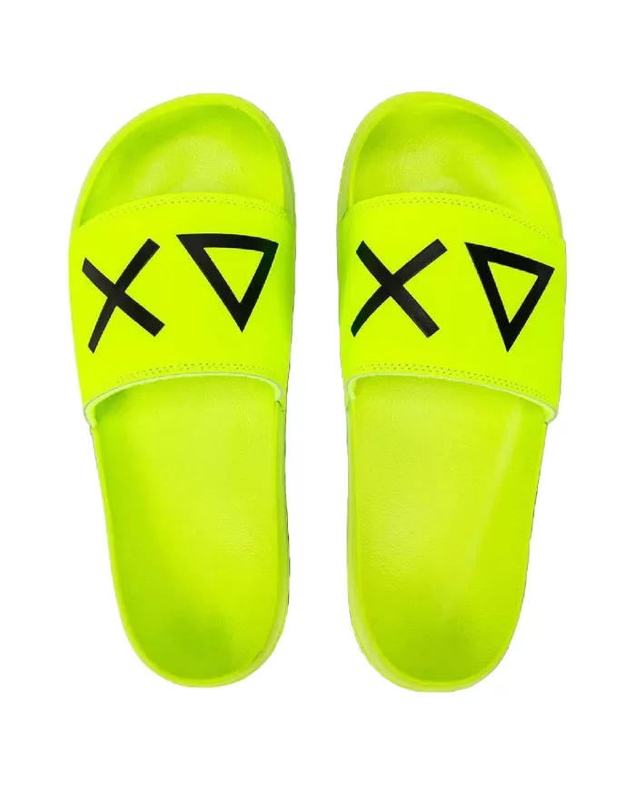 Ciabatta Uomo mare giallo fluo con fascia logata X35102 SLIPPERS LOGO|SUN68 Ciabatta Uomo mare giallo fluo con fascia logata X35102 SLIPPERS LOGO|SUN68