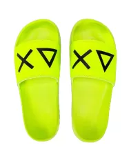 Ciabatta Uomo mare giallo fluo con fascia logata X35102 SLIPPERS LOGO|SUN68