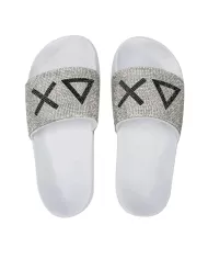 Ciabatta Donna mare con strass applicate bianca X35205 SLIPPER|SUN68 Ciabatta Donna mare con strass applicate bianca X35205 SLIPPER|SUN68