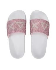 Ciabatta Donna mare strass applicate bianco/rosa X35205 SLIPPERS|SUN68