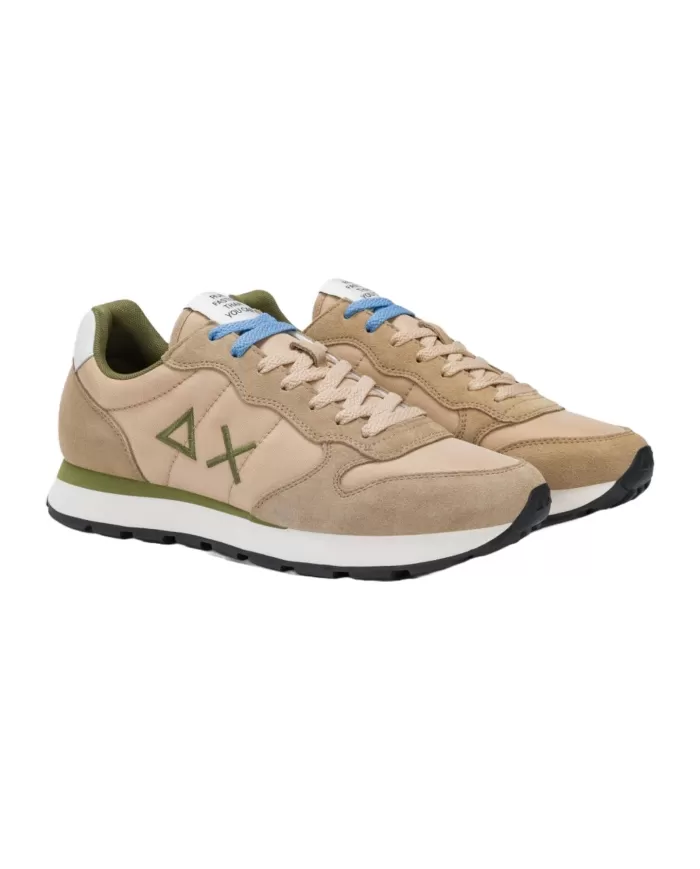 Sneakers Uomo beige tessuto/pelle scamosciata Z35101 TOM SOLID|SUN68 Sneakers Uomo beige tessuto/pelle scamosciata Z35101 TOM SOLID|SUN68