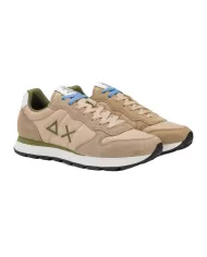 Sneakers Uomo beige tessuto/pelle scamosciata Z35101 TOM SOLID|SUN68