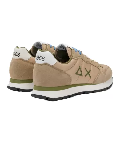 Sneakers Uomo beige tessuto/pelle scamosciata Z35101 TOM SOLID|SUN68