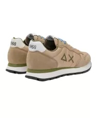Sneakers Uomo beige tessuto/pelle scamosciata Z35101 TOM SOLID|SUN68