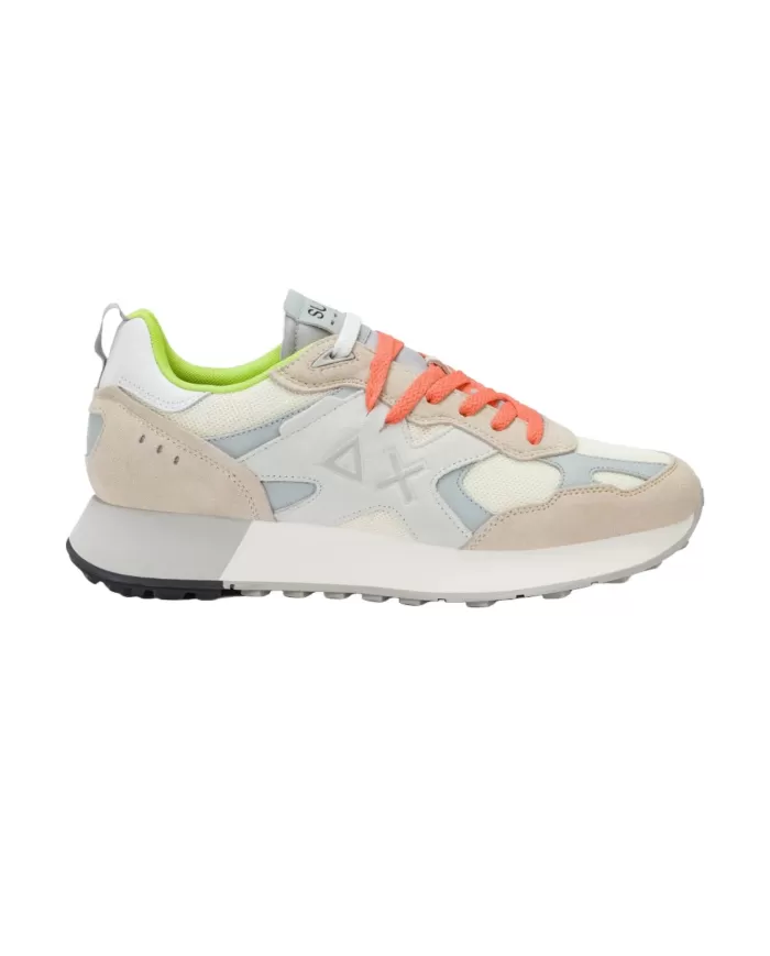 Sneakers Uomo bianco panna con logo laterale Z35115 JAKI OUTDOOR|SUN68 Sneakers Uomo bianco panna con logo laterale Z35115 JAKI OUTDOOR|SUN68
