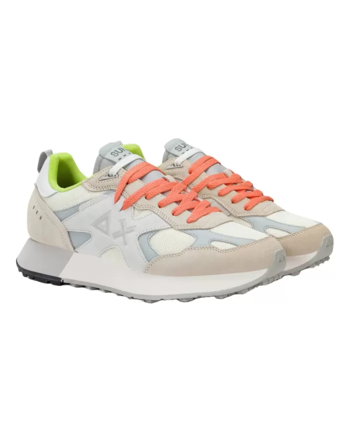 Sneakers Uomo bianco panna con logo laterale Z35115 JAKI OUTDOOR|SUN68 Sneakers Uomo bianco panna con logo laterale Z35115 JAKI OUTDOOR|SUN68