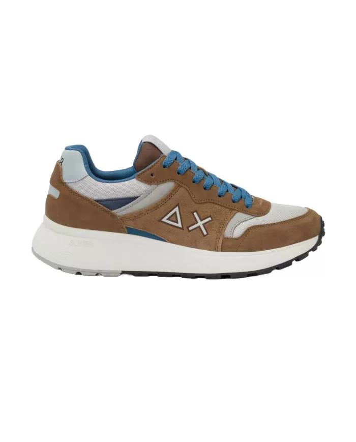 Sneakers Uomo marrone e dettagli azzurro Z35125 SUNDAY DA|SUN68 Sneakers Uomo marrone e dettagli azzurro Z35125 SUNDAY DA|SUN68