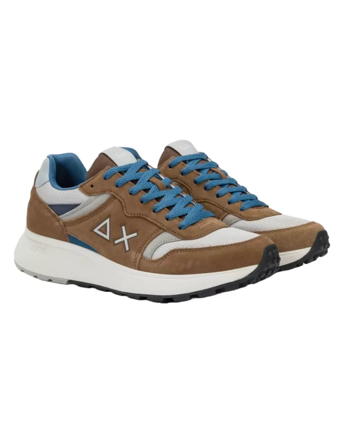 Sneakers Uomo marrone e dettagli azzurro Z35125 SUNDAY DA|SUN68 Sneakers Uomo marrone e dettagli azzurro Z35125 SUNDAY DA|SUN68