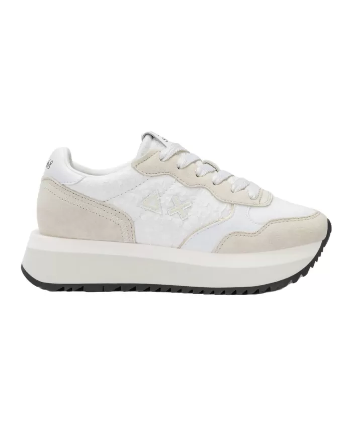 Sneakers Donna bianca lavorata in pizzo Z35209 BIG ALLY FLOWER|SUN68 Sneakers Donna bianca lavorata in pizzo Z35209 BIG ALLY FLOWER|SUN68