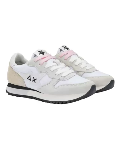 Sneakers Donna bianca tessuto/camoscio Z35212 STARGIRL GLITTER|SUN68