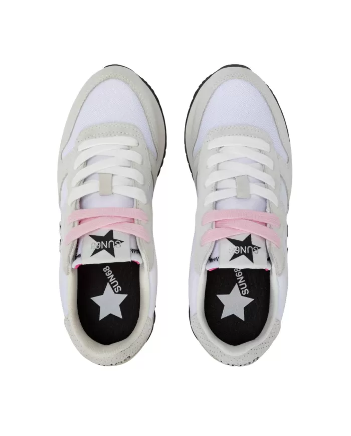 Sneakers Donna bianca tessuto/camoscio Z35212 STARGIRL GLITTER|SUN68 Sneakers Donna bianca tessuto/camoscio Z35212 STARGIRL GLITTER|SUN68