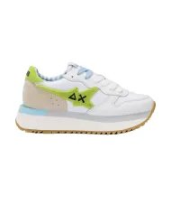 Sneakers Donna bianco/lime in tessuto Z35215 BIG STARGIRL SPONGEE|SUN68