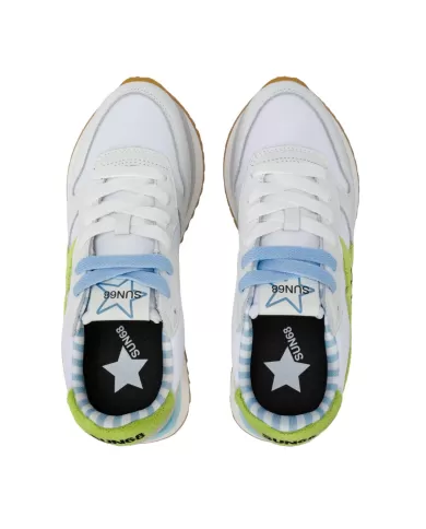 Sneakers Donna bianco/lime in tessuto Z35215 BIG STARGIRL SPONGEE|SUN68