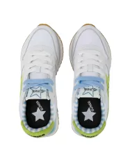 Sneakers Donna bianco/lime in tessuto Z35215 BIG STARGIRL SPONGEE|SUN68