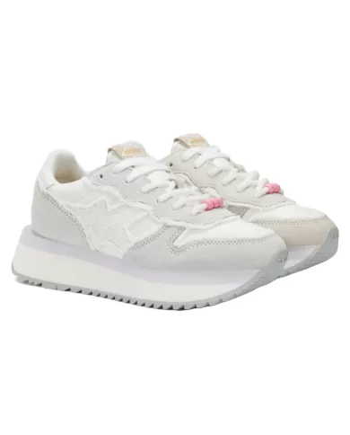 Sneakers Donna bianco panna in tessuto Z35216 BIG STARGIRL CANVA|SUN68
