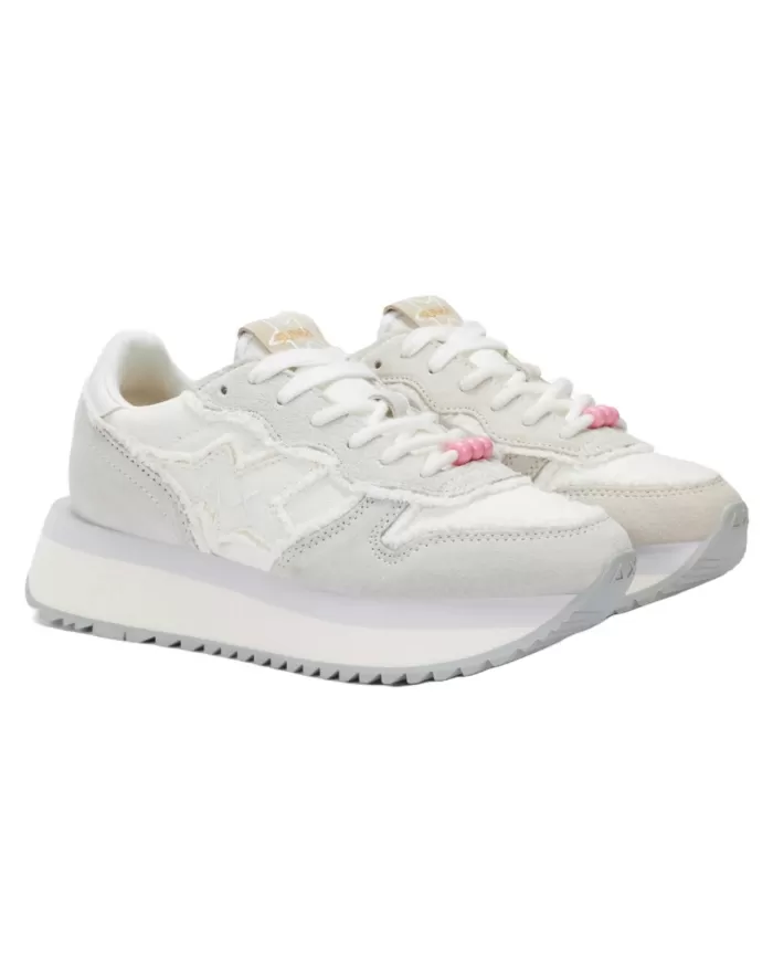 Sneakers Donna bianco panna in tessuto Z35216 BIG STARGIRL CANVA|SUN68 Sneakers Donna bianco panna in tessuto Z35216 BIG STARGIRL CANVA|SUN68