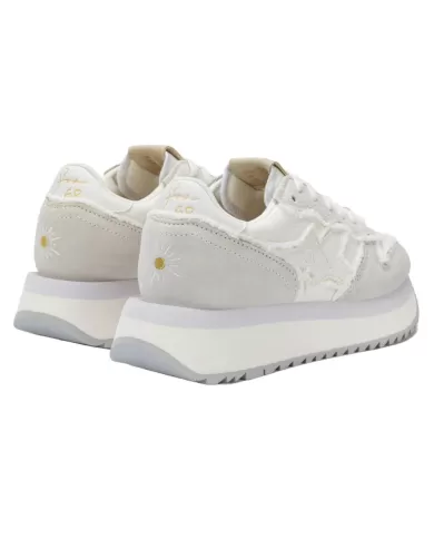Sneakers Donna bianco panna in tessuto Z35216 BIG STARGIRL CANVA|SUN68
