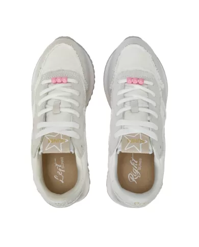 Sneakers Donna bianco panna in tessuto Z35216 BIG STARGIRL CANVA|SUN68