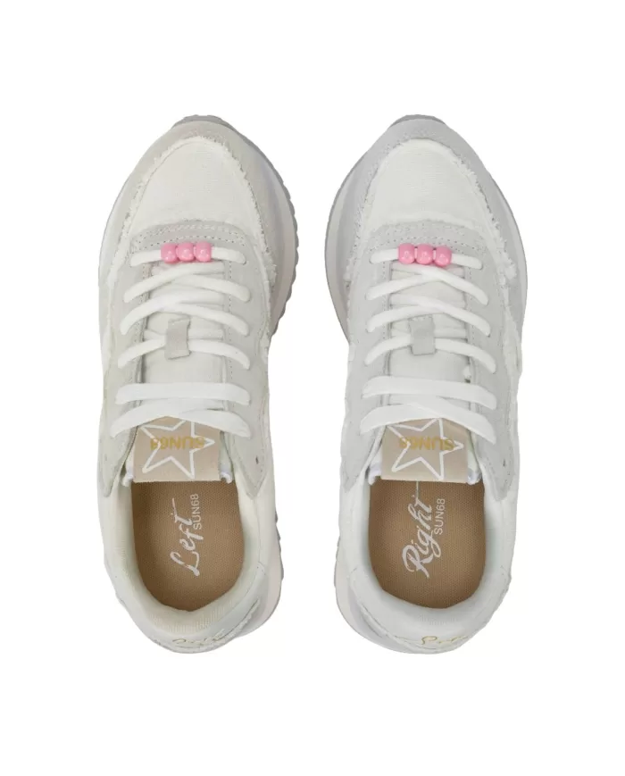 Sneakers Donna bianco panna in tessuto Z35216 BIG STARGIRL CANVA|SUN68 Sneakers Donna bianco panna in tessuto Z35216 BIG STARGIRL CANVA|SUN68
