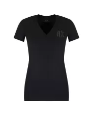 T-shirt Donna nera scollo a V XW000606 AF10355|ARMANI EXCHANGE