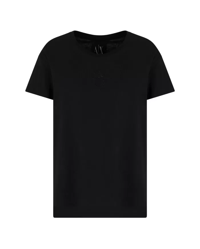 T-shirt Donna nera in cotone regular fit XW000830 AF10356|ARMANI EXCHANGE T-shirt Donna nera in cotone regular fit XW000830 AF10356|ARMANI EXCHANGE