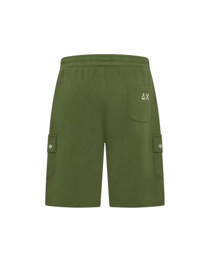 Bermuda Uomo verde in cotone stile cargo F35137|SUN68 Bermuda Uomo verde in cotone stile cargo F35137|SUN68