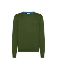 Maglia Uomo verde scuro con bande a contrasto K35109|SUN68
