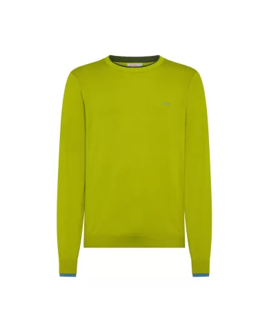 Maglia Uomo oliva con bande a contrasto K35109|SUN68 Maglia Uomo oliva con bande a contrasto K35109|SUN68