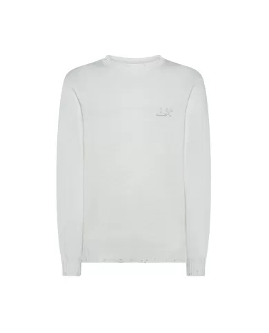 Maglia Uomo bianco panna in cotone K35133|SUN68 Maglia Uomo bianco panna in cotone K35133|SUN68