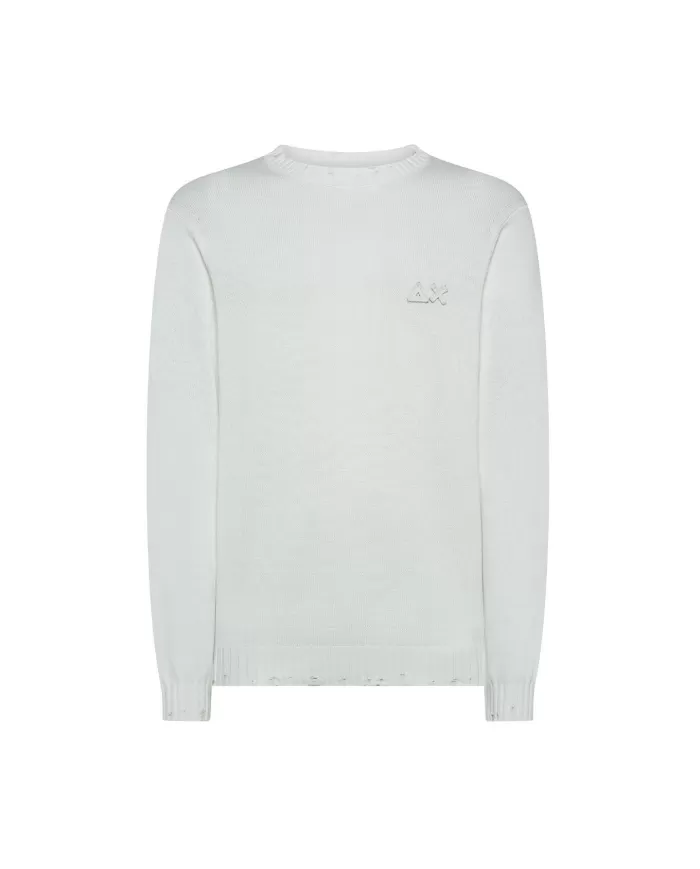Maglia Uomo bianco panna in cotone K35133|SUN68 Maglia Uomo bianco panna in cotone K35133|SUN68