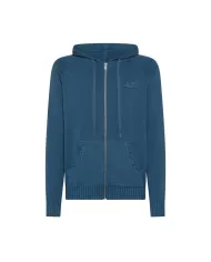 Maglia Uomo blu avio con cappuccio e zip K35135|SUN68 Maglia Uomo blu avio con cappuccio e zip K35135|SUN68