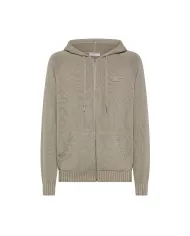 Maglia Uomo grigio chiaro con cappuccio e zip K35135|SUN68