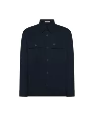 Camicia Uomo blu in cotone con tasconi S35113|SUN68 Camicia Uomo blu in cotone con tasconi S35113|SUN68