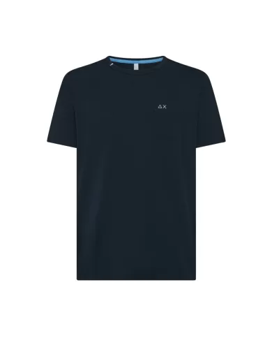 T-shirt Uomo blu con taschino T35101|SUN68
