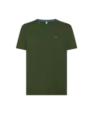 T-shirt Uomo verde con taschino T35101|SUN68