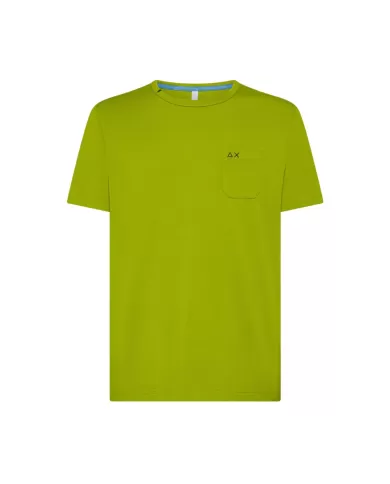 T-shirt Uomo verde oliva con taschino T35101|SUN68