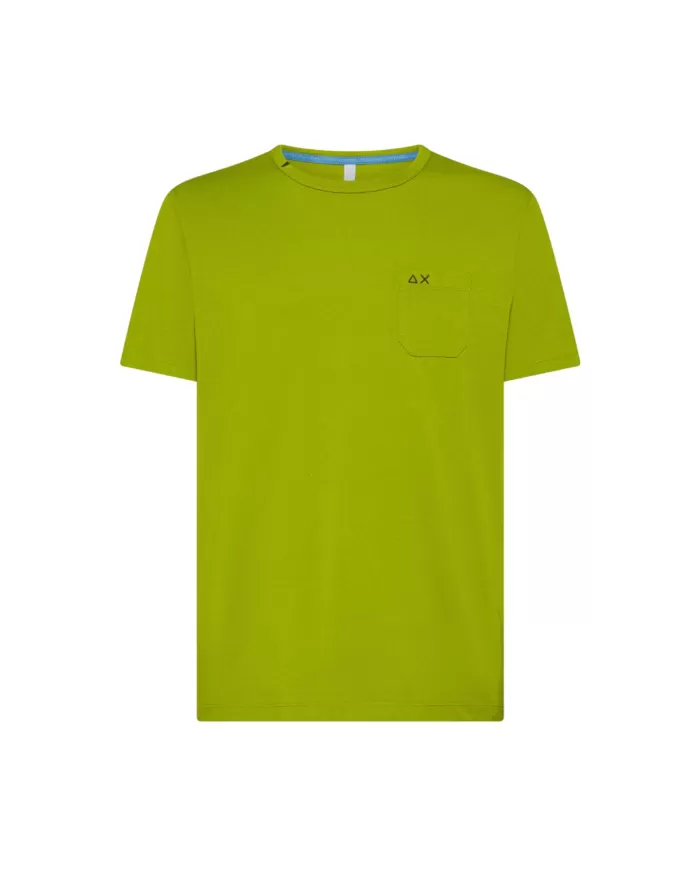 T-shirt Uomo verde oliva con taschino T35101|SUN68 T-shirt Uomo verde oliva con taschino T35101|SUN68