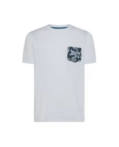 T-shirt Uomo bianca con taschino a fantatsia T35103|SUN68