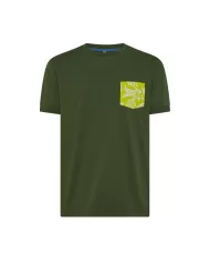 SUN68 T-shirt Uomo T35103 PE 2025 cotone regular con taschino a fantasia 37 VERDE SCURO