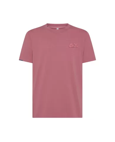 T-shirt Uomo rosa scuro con logo a ricamo T35115|SUN68