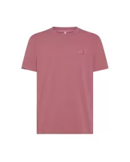 T-shirt Uomo rosa scuro con logo a ricamo T35115|SUN68