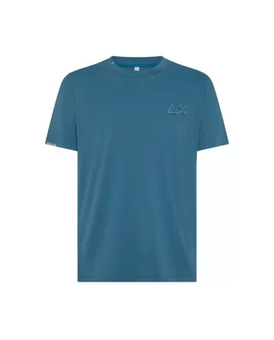 T-shirt Uomo blu avio con logo a ricamo T35115|SUN68