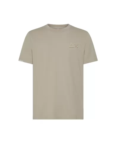 T-shirt Uomo grigio chiaro con logo a ricamo T35115|SUN68