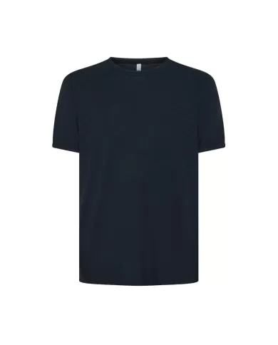 T-shirt Uomo blu in cotone fiammato regular fit T35118|SUN68