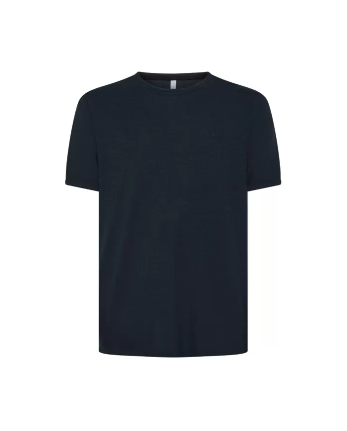 T-shirt Uomo blu in cotone fiammato regular fit T35118|SUN68 T-shirt Uomo blu in cotone fiammato regular fit T35118|SUN68
