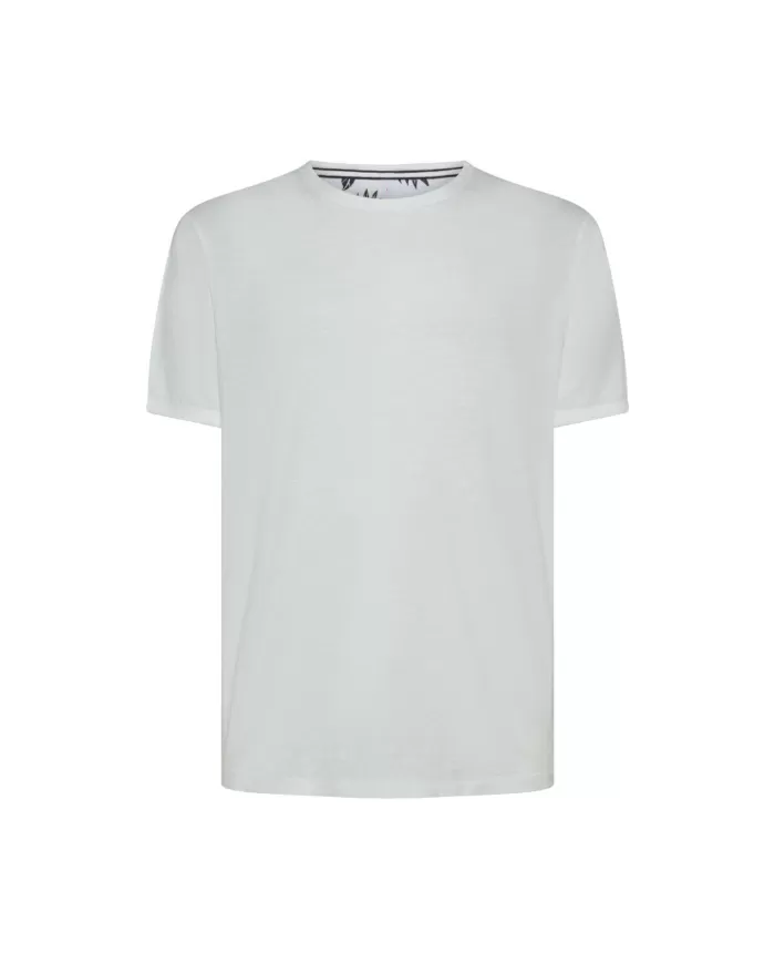 T-shirt Uomo bianca in cotone fiammato regular fit T35118|SUN68 T-shirt Uomo bianca in cotone fiammato regular fit T35118|SUN68