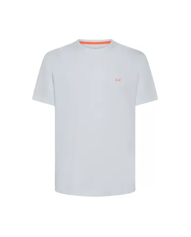T-shirt Uomo bianca in cotone con logo fluo T35123|SUN68