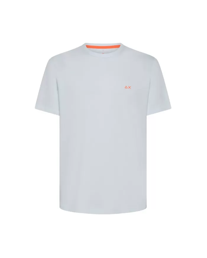 T-shirt Uomo bianca in cotone con logo fluo T35123|SUN68 T-shirt Uomo bianca in cotone con logo fluo T35123|SUN68