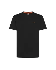 T-shirt Uomo nera in cotone con logo fluo T35123|SUN68
