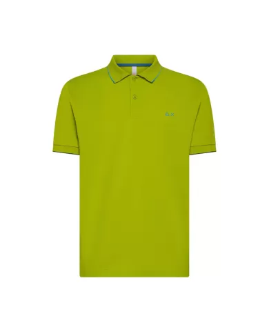 Polo Uomo verde oliva in cotone regular fit A35110|SUN68